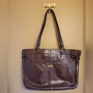 Joanel. Rich brown leather shoulder bag / tote / carry all.